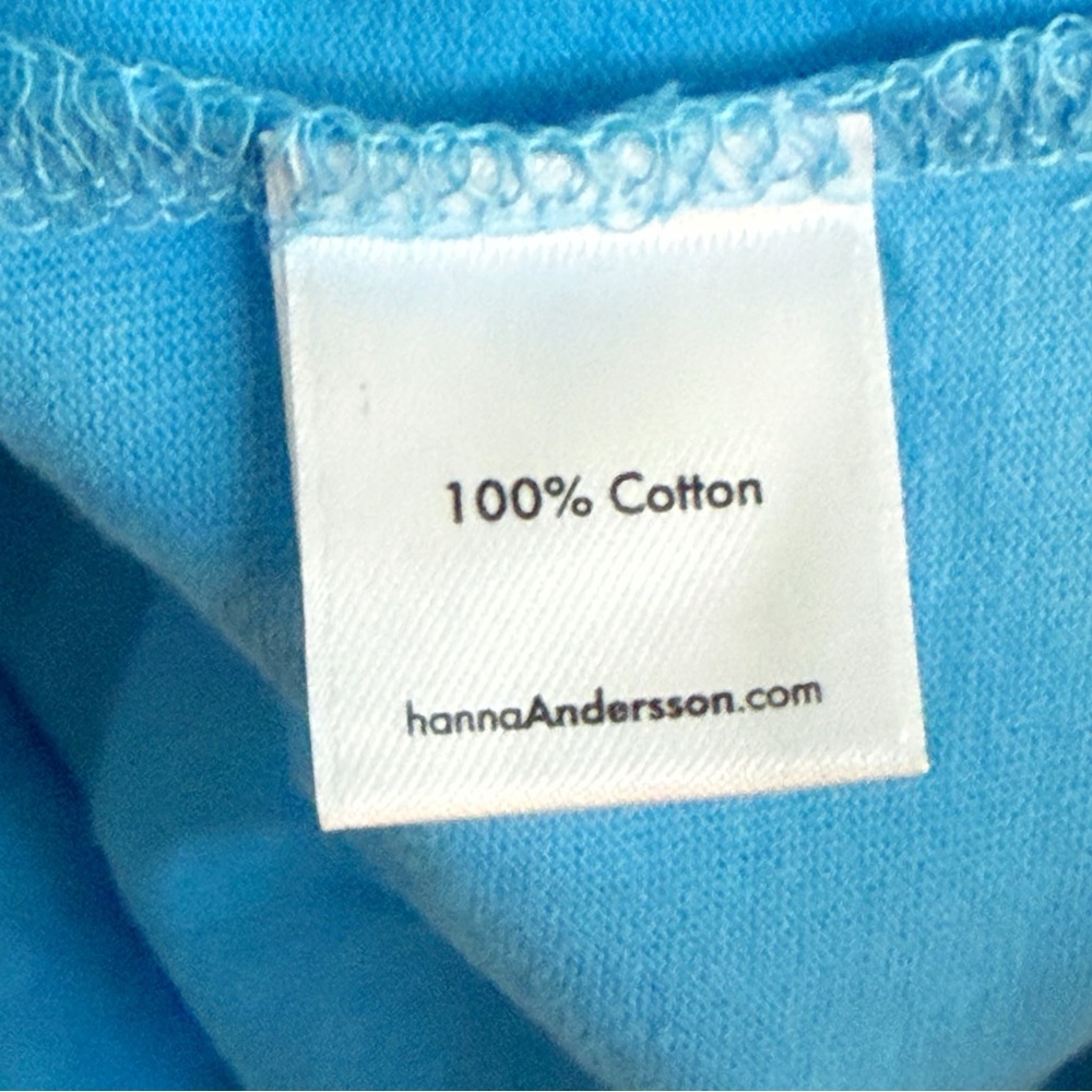 HANNA ANDERSSON 3D GLASSES POPCORN MOVIE WATCHING SHARKS BLUE COTTON TEE SHIRT - Picture 6 of 7